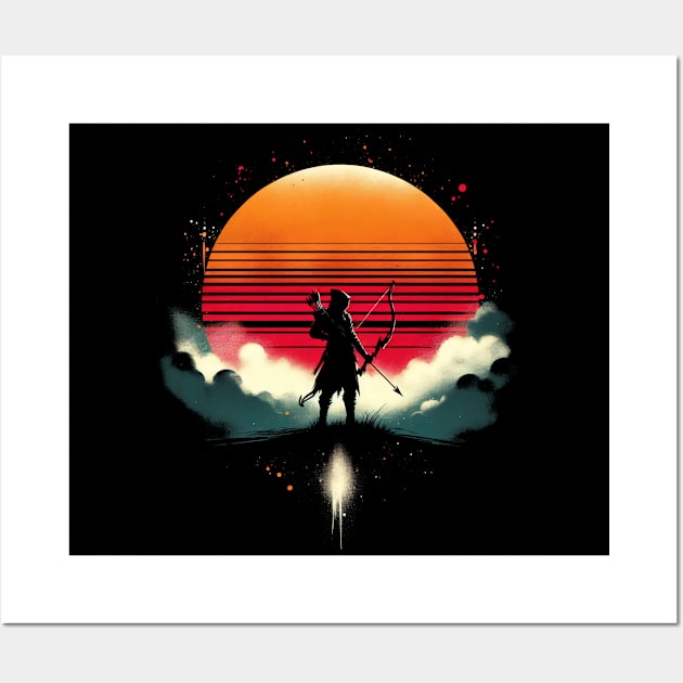 Minimalistic Archer Retro Sun Wall Art by Miami Neon Designs